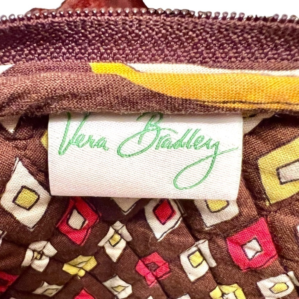 Vera Bradley Puccini Mini Crossbody Hipster Retried Brown Yellow Quilted Cotton - Picture 12 of 15